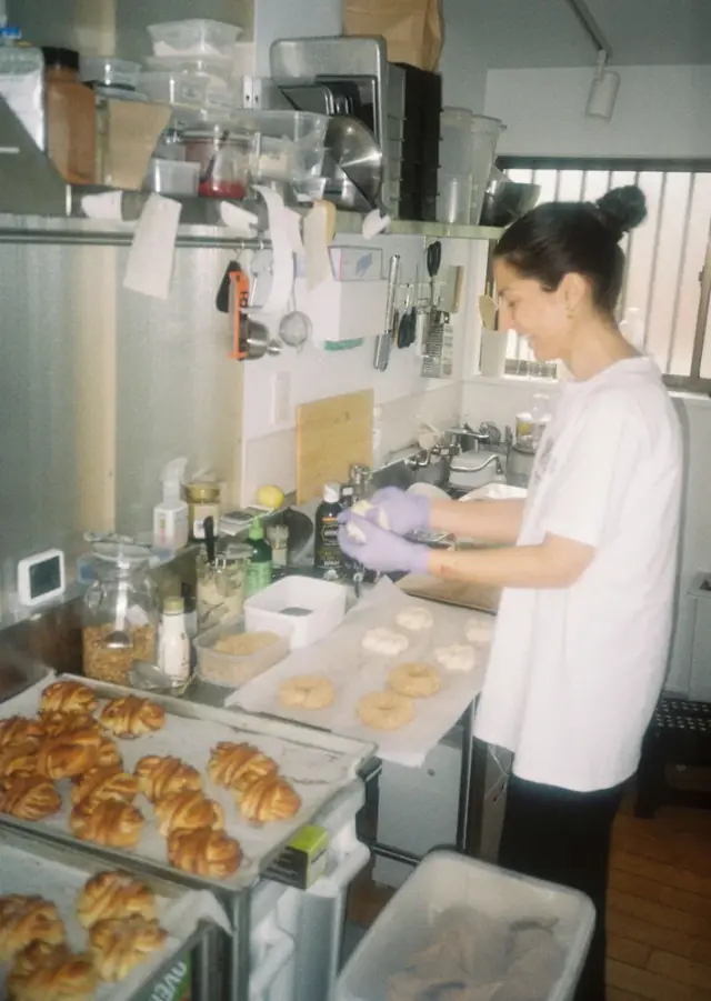 Preparing pastries in the Pide Kamakura kitchen.